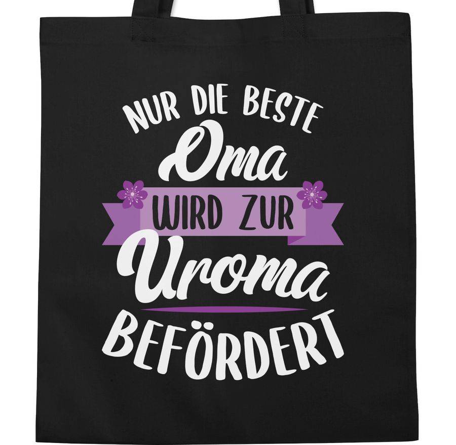 Shirtracer Nur Die Beste Oma Wird Zur Uroma Befördert Weiß Lila: Tshirt Rucksack Shirtracer