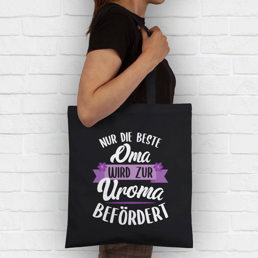 Shirtracer Nur Die Beste Oma Wird Zur Uroma Befördert Weiß Lila: Tshirt Rucksack Shirtracer