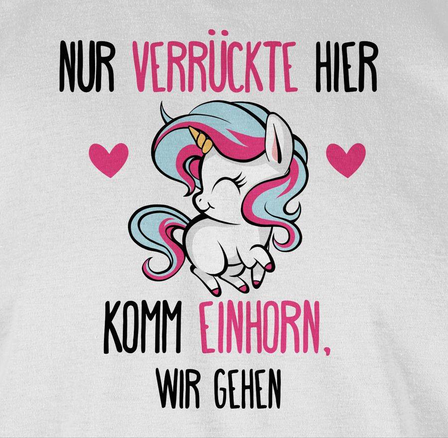 Shirtracer Nur Verrückte Hier - Komm Einhorn, Wir Gehen - Fuchsia: Tshirt Gym Bag Shirtracer