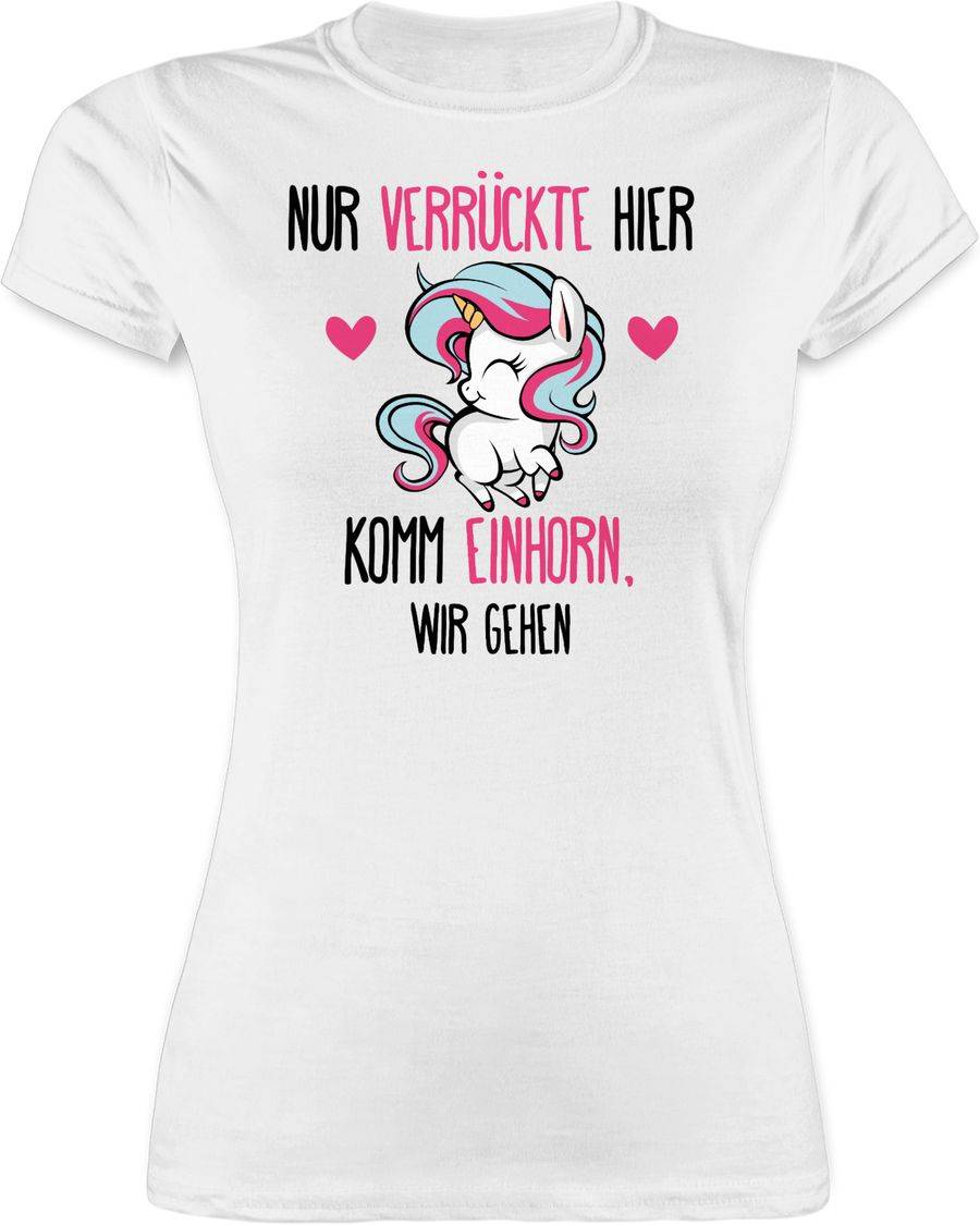 Shirtracer Nur Verrückte hier - komm Einhorn, wir gehen - fuchsia: Tshirt Gym Bag Shirtracer