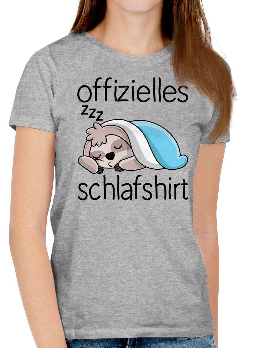 Shirtracer Offizielles Schlafshirt Mit Faultier - Schwarz Shirts & Mehr Shirtracer