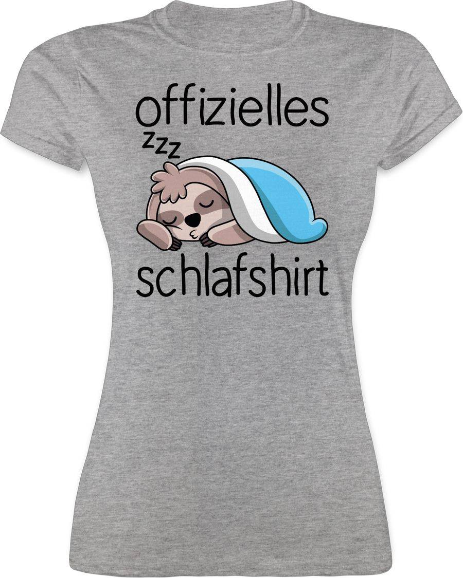 Shirtracer Offizielles Schlafshirt mit Faultier - schwarz Shirts & Mehr Shirtracer