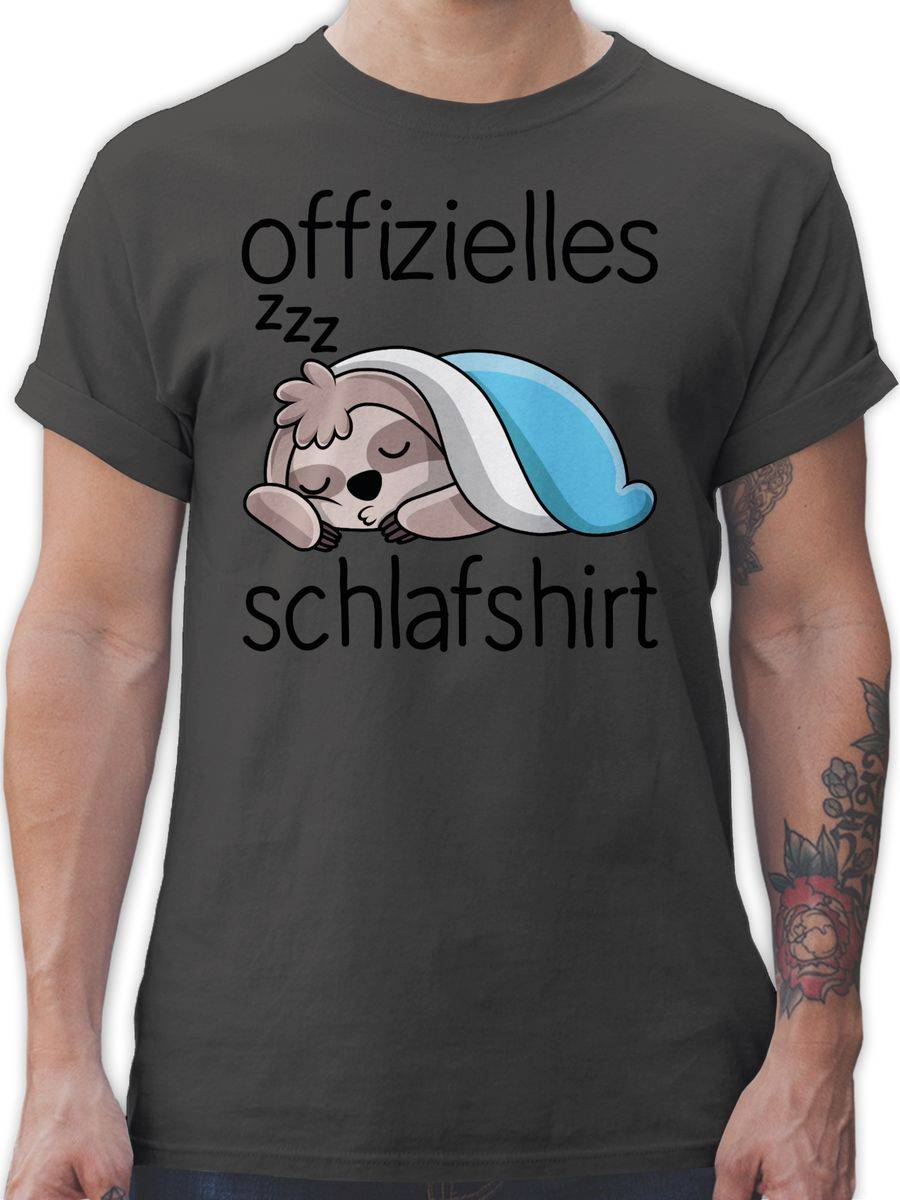 Shirtracer Offizielles Schlafshirt mit Faultier - schwarz Shirts & Mehr Shirtracer