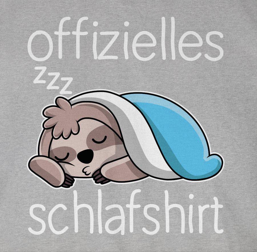 Shirtracer Offizielles Schlafshirt Mit Faultier - Weiß Shirts & Mehr Shirtracer