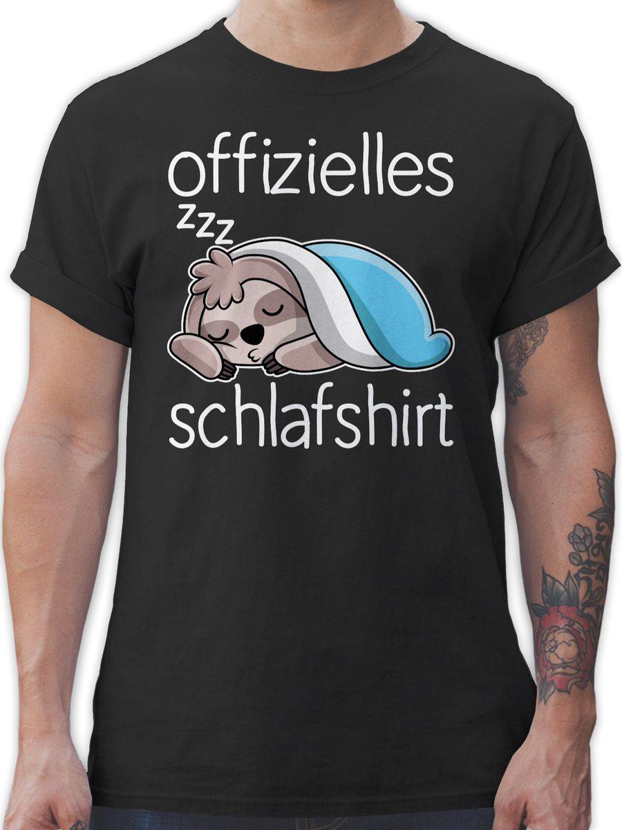 Shirtracer Offizielles Schlafshirt mit Faultier - weiß Shirts & Mehr Shirtracer