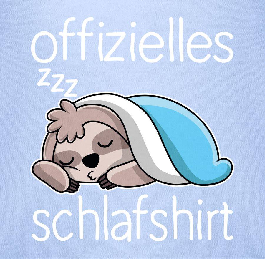 Shirtracer Offizielles Schlafshirt Mit Faultier - Weiß Shirts & Mehr Shirtracer