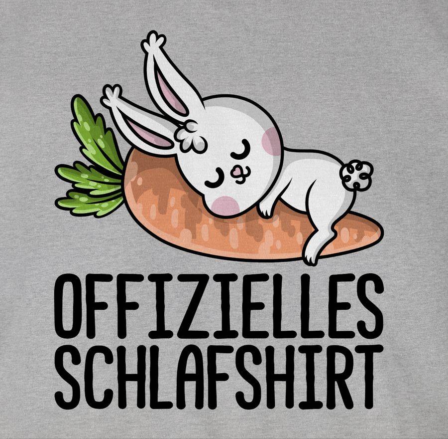 Shirtracer Offizielles Schlafshirt Mit Hase Schwarz: T-Shirt Turnbeutel Shirtracer