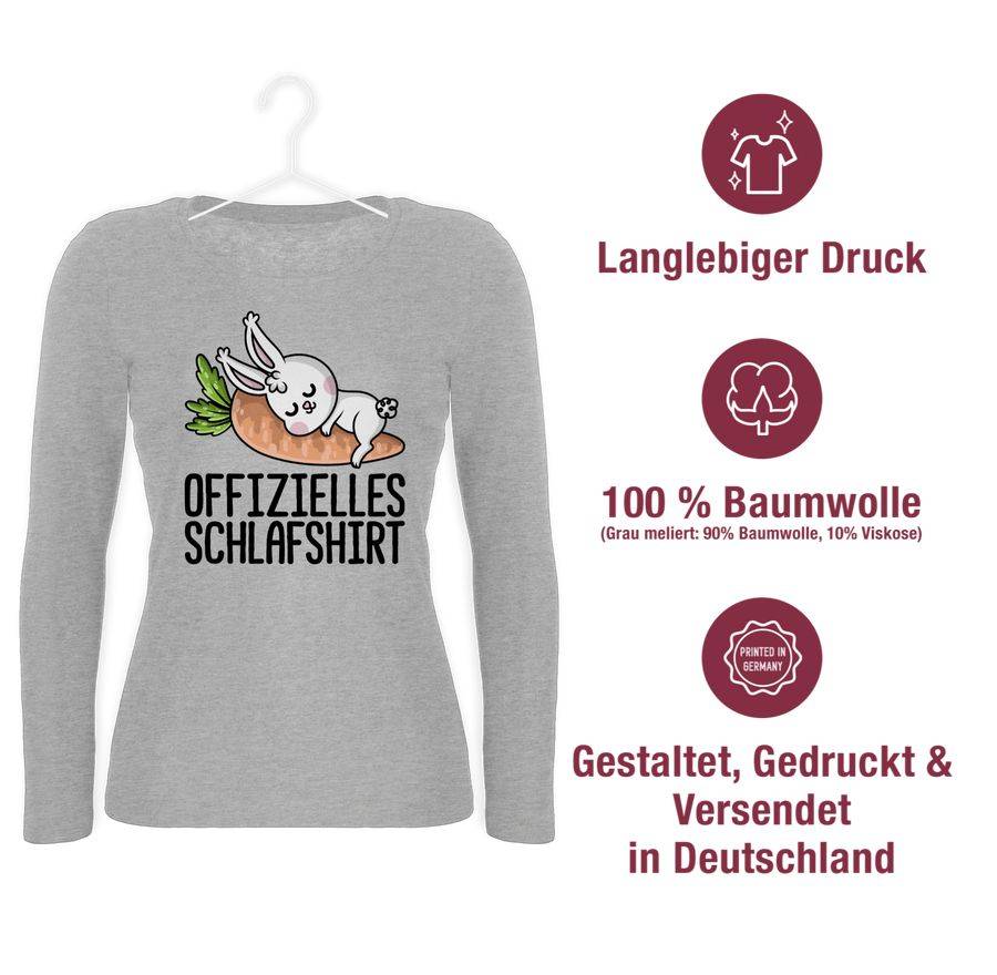 Shirtracer Offizielles Schlafshirt Mit Hase Schwarz: T-Shirt Turnbeutel Shirtracer