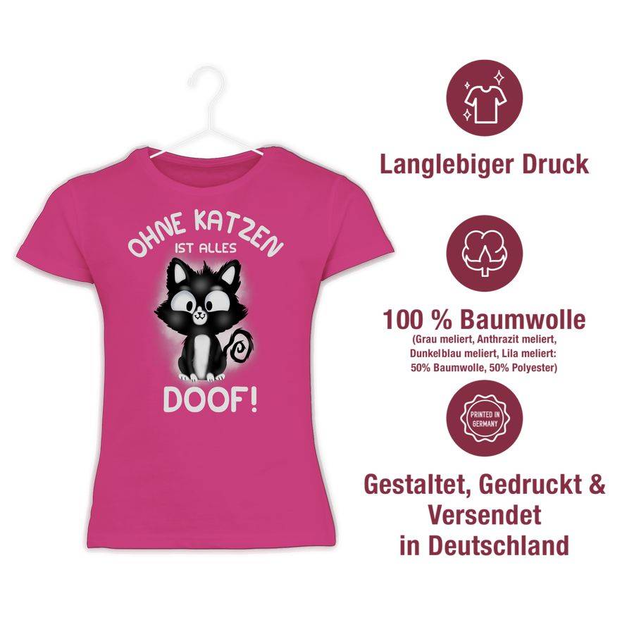 Shirtracer Ohne Katzen Ist Alles Doof!: Tshirt Rucksack Shirtracer