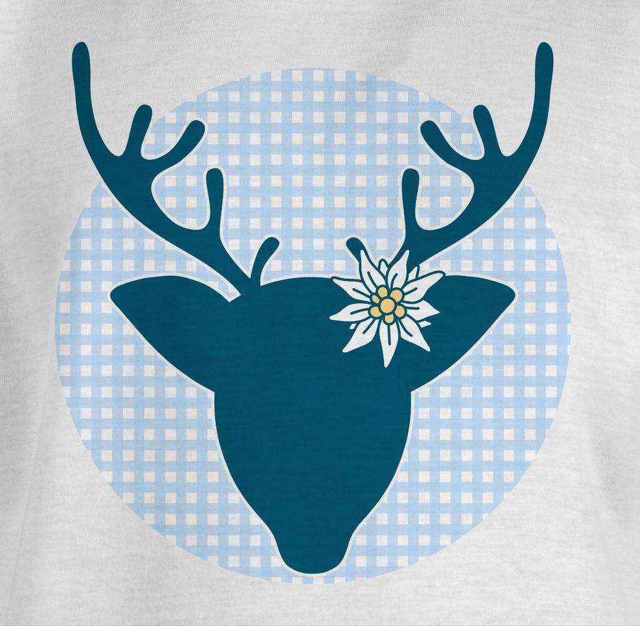 Shirtracer Oktoberfest Hirsch Mit Edelweiß - Blau: Tshirt Turnbeutel Shirtracer