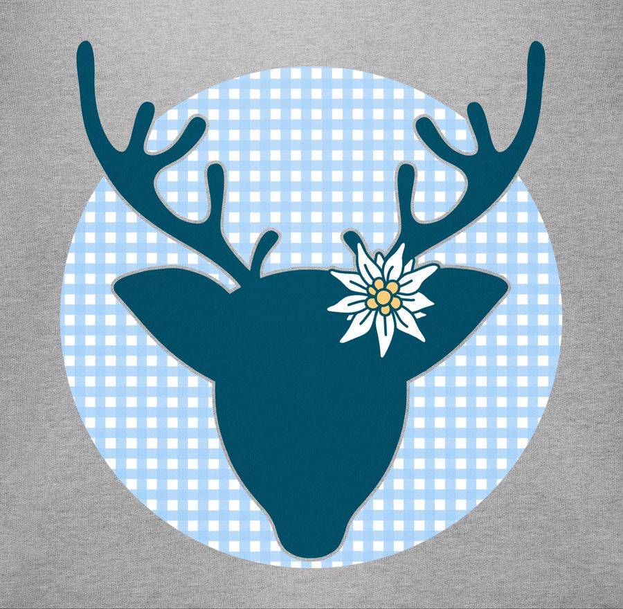 Shirtracer Oktoberfest Hirsch Mit Edelweiß - Blau: Tshirt Turnbeutel Shirtracer