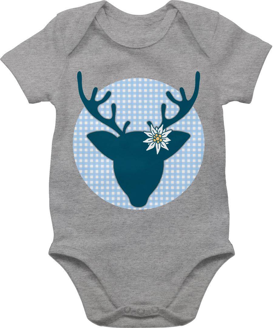 Shirtracer Oktoberfest Hirsch mit Edelweiß - blau: Tshirt Turnbeutel Shirtracer