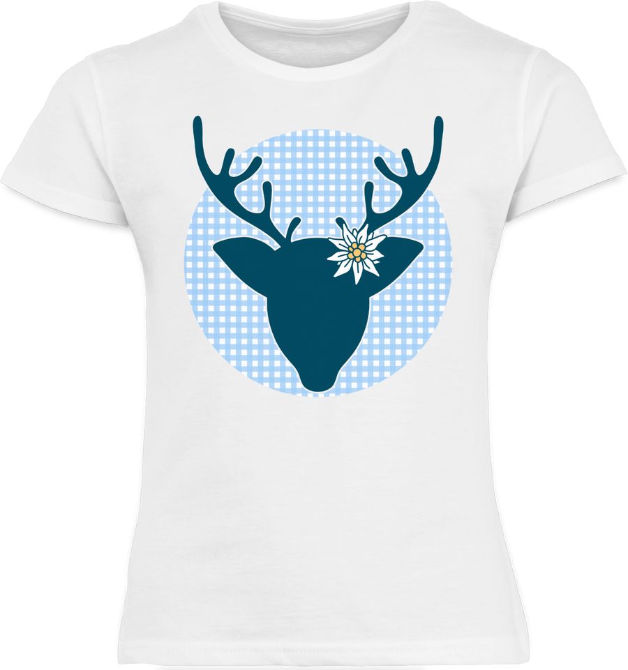 Shirtracer Oktoberfest Hirsch Mit Edelweiß - Blau: Tshirt Turnbeutel Shirtracer