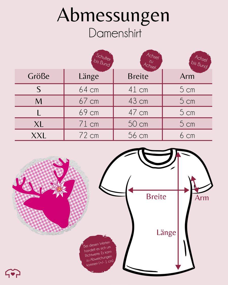 Shirtracer Oktoberfest Hirsch Mit Edelweiß - Fuchsia: Tshirt Turnbeutel Shirtracer