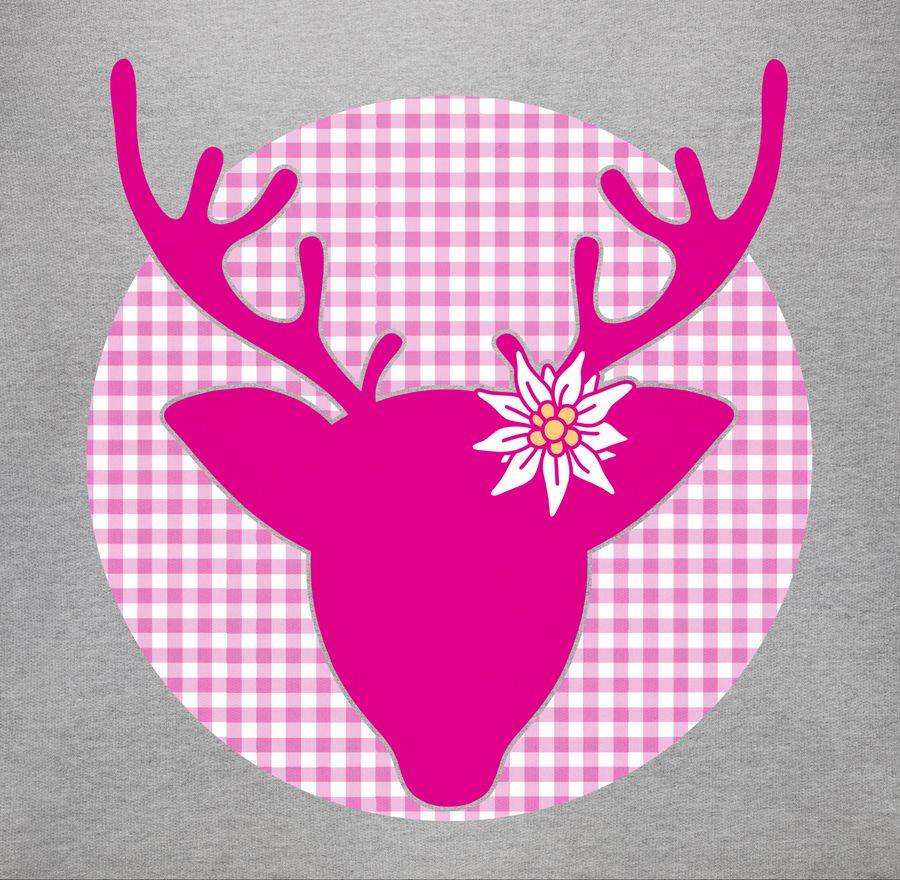 Shirtracer Oktoberfest Hirsch Mit Edelweiß - Fuchsia: Tshirt Turnbeutel Shirtracer
