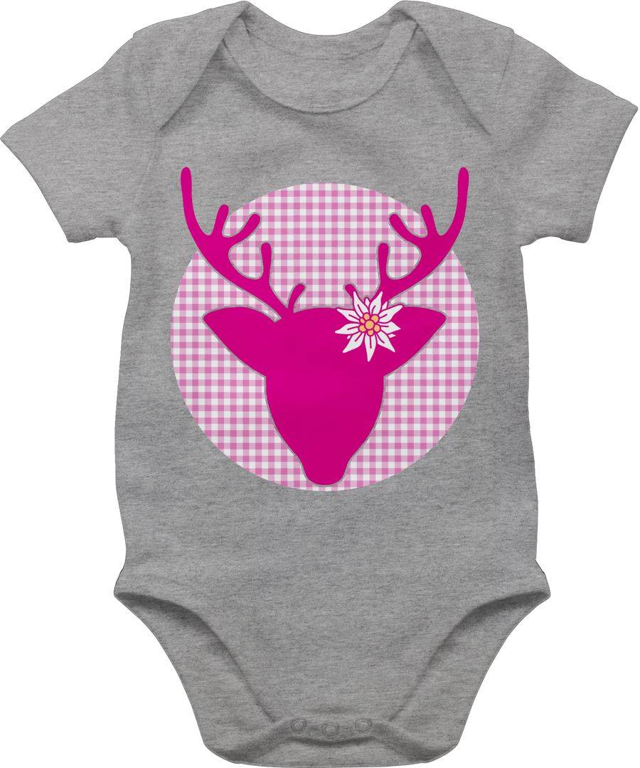 Shirtracer Oktoberfest Hirsch mit Edelweiß - Fuchsia: Tshirt Turnbeutel Shirtracer