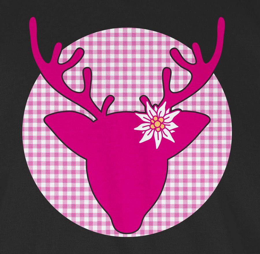 Shirtracer Oktoberfest Hirsch Mit Edelweiß - Fuchsia: Tshirt Turnbeutel Shirtracer