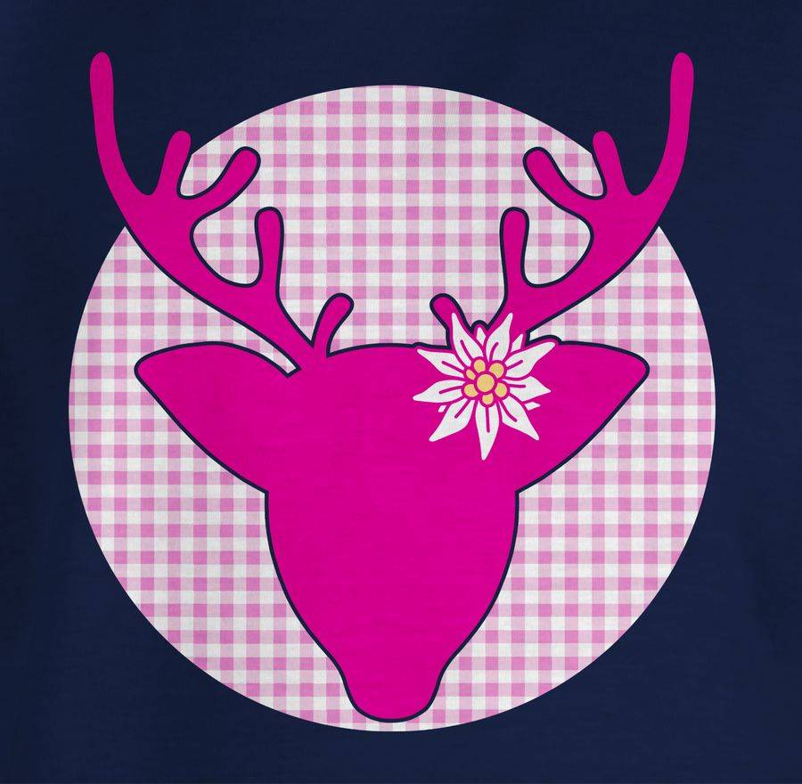 Shirtracer Oktoberfest Hirsch Mit Edelweiß - Fuchsia: Tshirt Turnbeutel Shirtracer