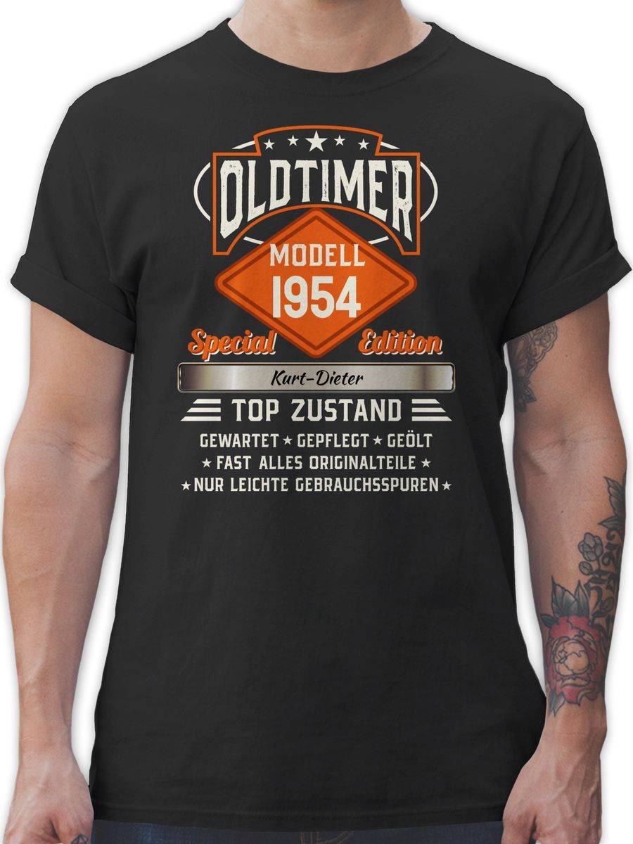 Shirtracer Oldtimer Special Vintage 1954 - Name - Retro Look zum Siebzigsten: T-Shirt Turnb Shirtracer