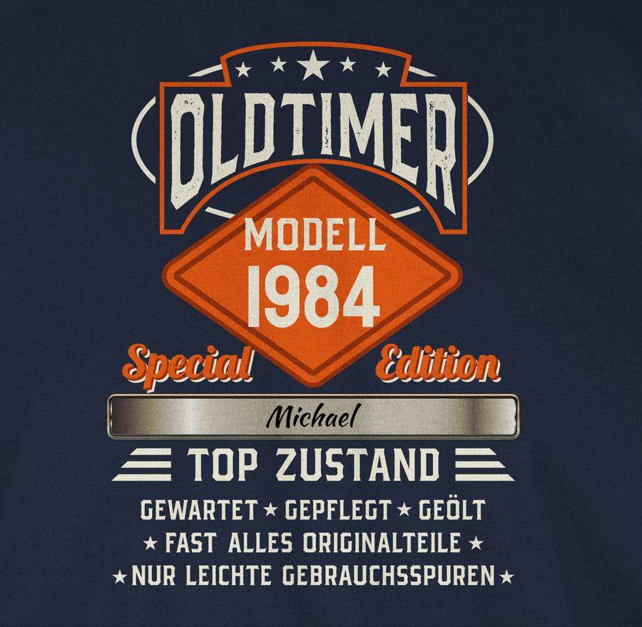 Shirtracer Oldtimer Special Vintage 1984 Mit Name Shirts & Mehr Shirtracer