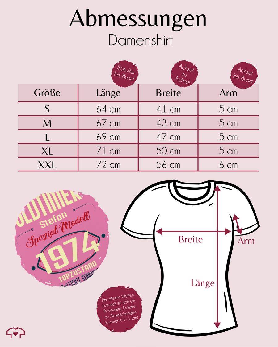 Shirtracer Oldtimer Spezial Modell 1974 Zum Fünfzigsten - Name Aufdruck - Dunkel: Tshirt Ru Shirtracer