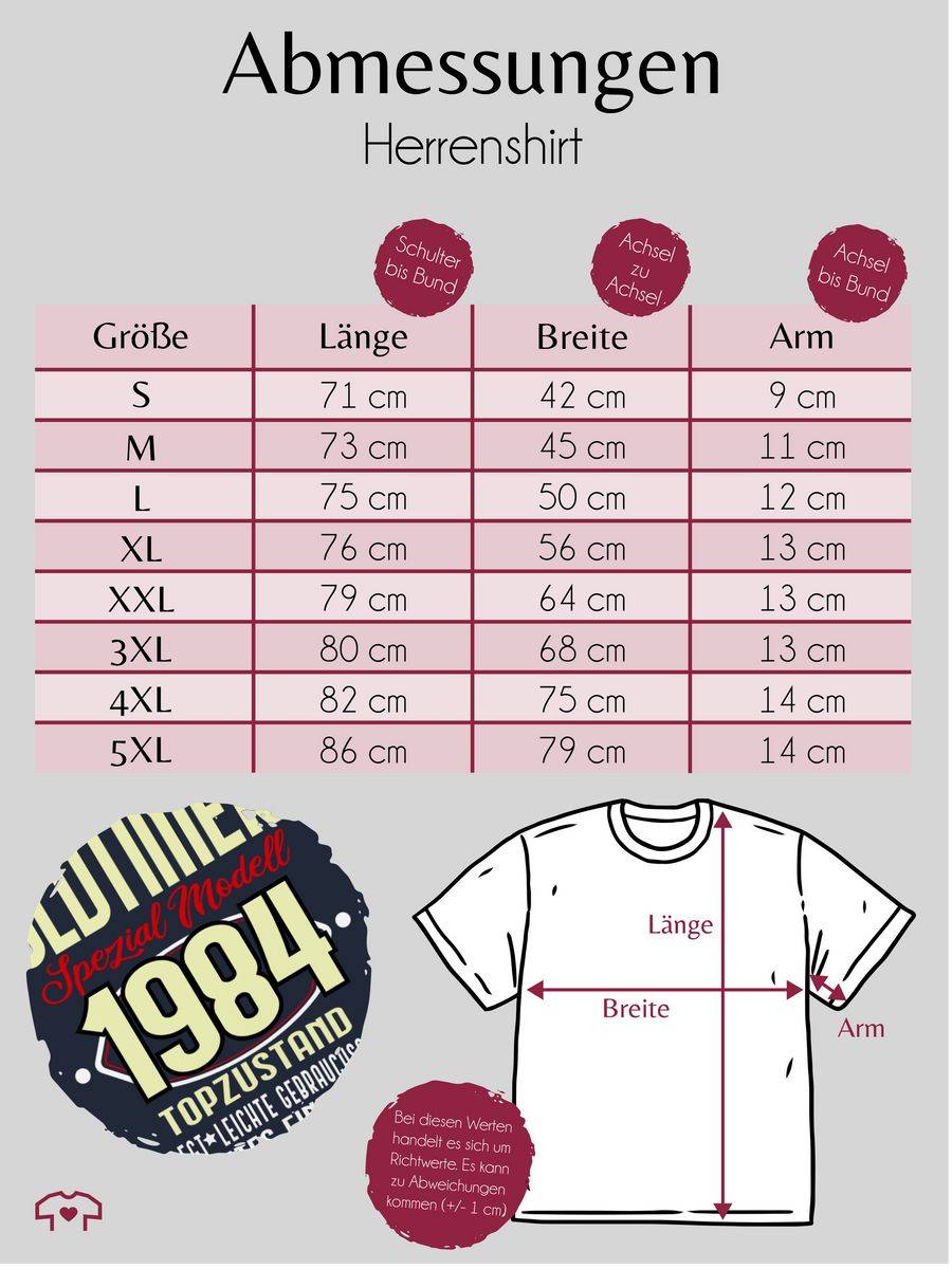 Shirtracer Oldtimer Spezial Modell 1984 Vierzigster Shirts & Mehr Shirtracer