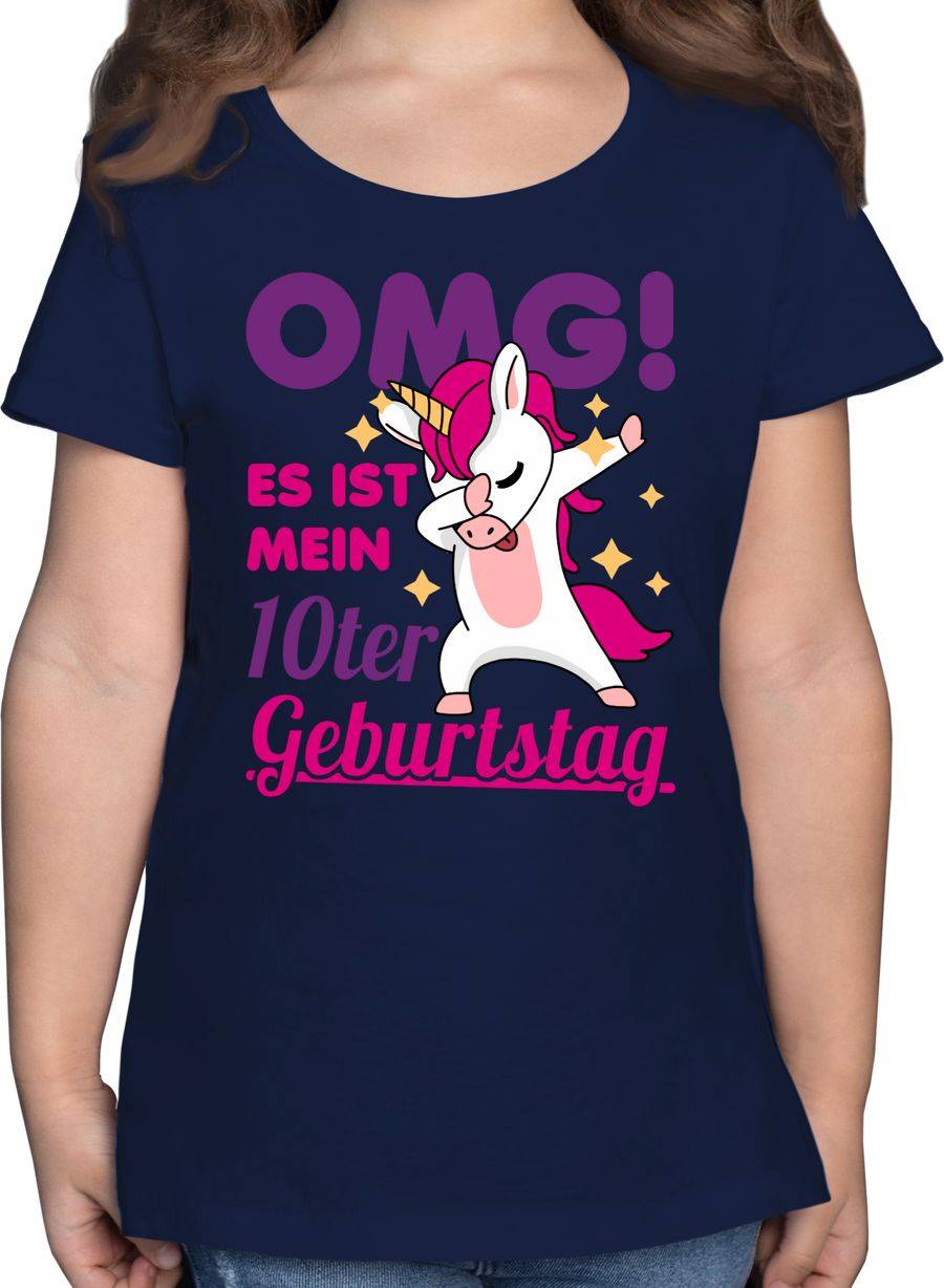 Shirtracer OMG! Es ist mein zehnter Geburtstag Dabbendes Einhorn: T-Shirt Turnbeutel Shirtracer