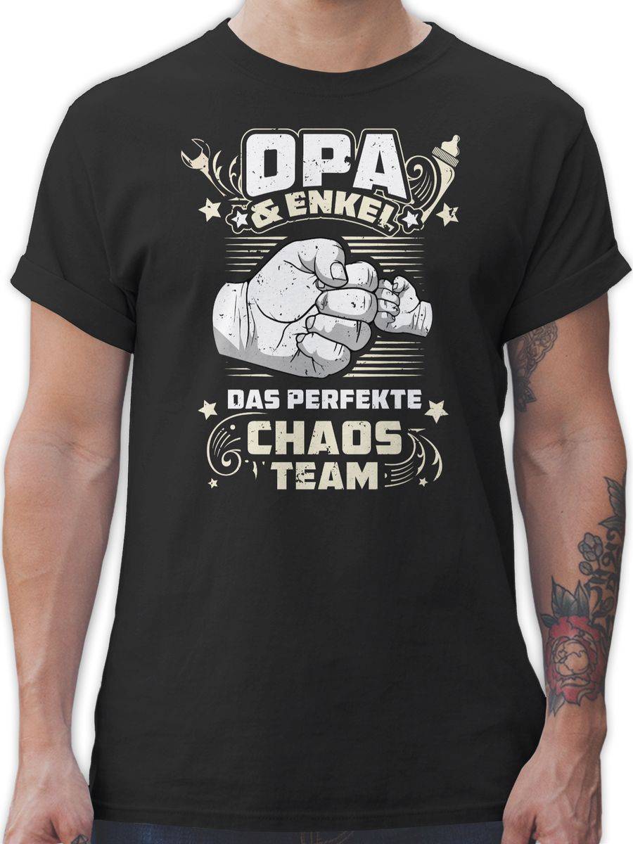 Shirtracer Opa & Enkel - Das perfekte Chaos Team - Vintage weiß Shirts & Mehr Shirtracer
