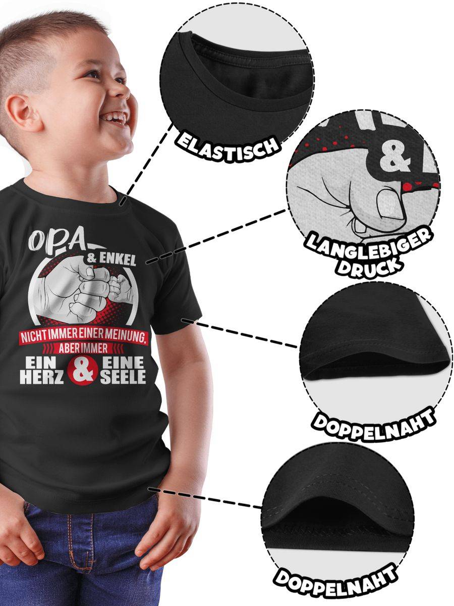 Shirtracer Opa & Enkel Immer Ein Herz & Eine Seele - Weiß/rot Shirts & Mehr Shirtracer