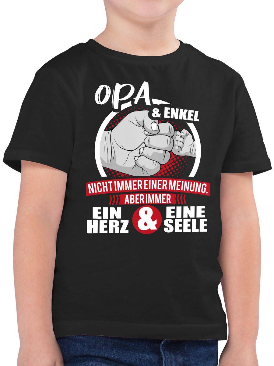 Shirtracer Opa & Enkel Immer ein Herz & eine Seele - weiß/rot Shirts & Mehr Shirtracer