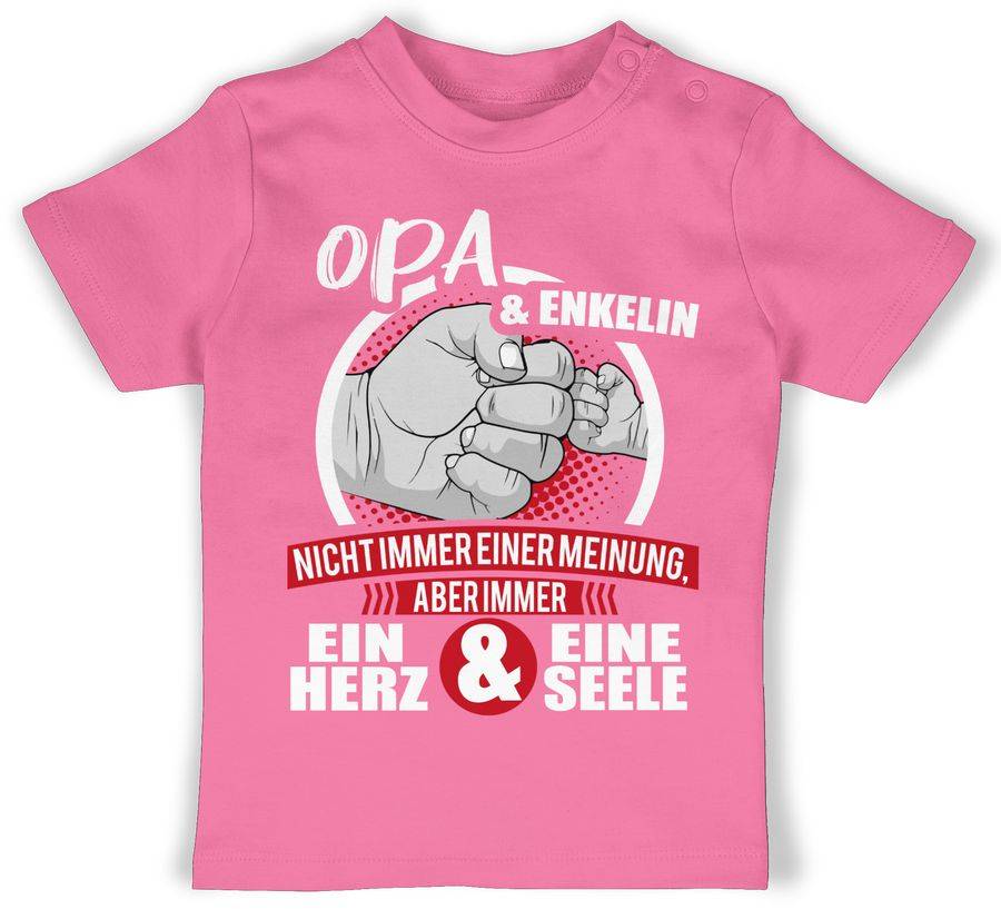 Shirtracer Opa & Enkelin Immer ein Herz & eine Seele - weiß/rot: T-Shirt Gym Bag Shirtracer