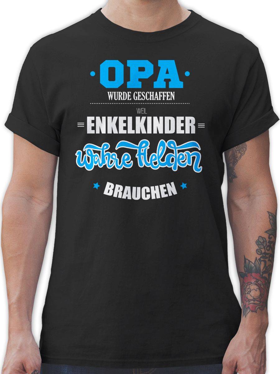 Shirtracer Opa wurde geschaffen: T-Shirt Turnbeutel Shirtracer