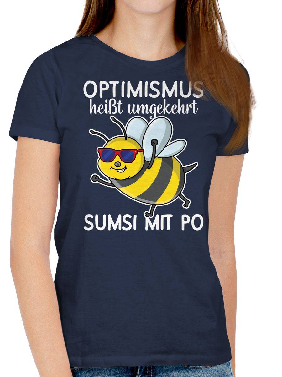 Shirtracer Optimismus Heißt Umgekehrt Sumsi Mit Po - Weiß: Tshirt Turnbeutel Shirtracer