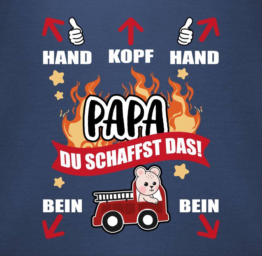 Shirtracer Papa Du Schaffst Das - Feuerwehr - Weiß: T-Shirt Turnbeutel Shirtracer