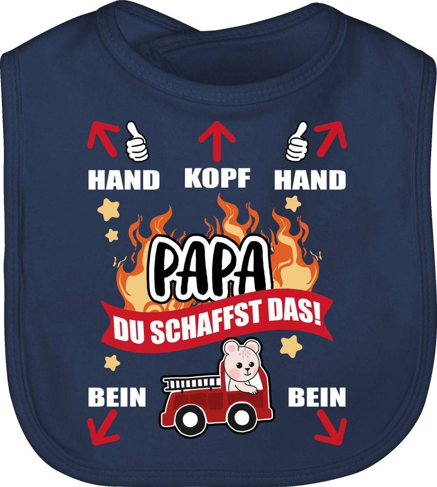 Shirtracer Papa du schaffst das - Feuerwehr - weiß: T-Shirt Turnbeutel Shirtracer