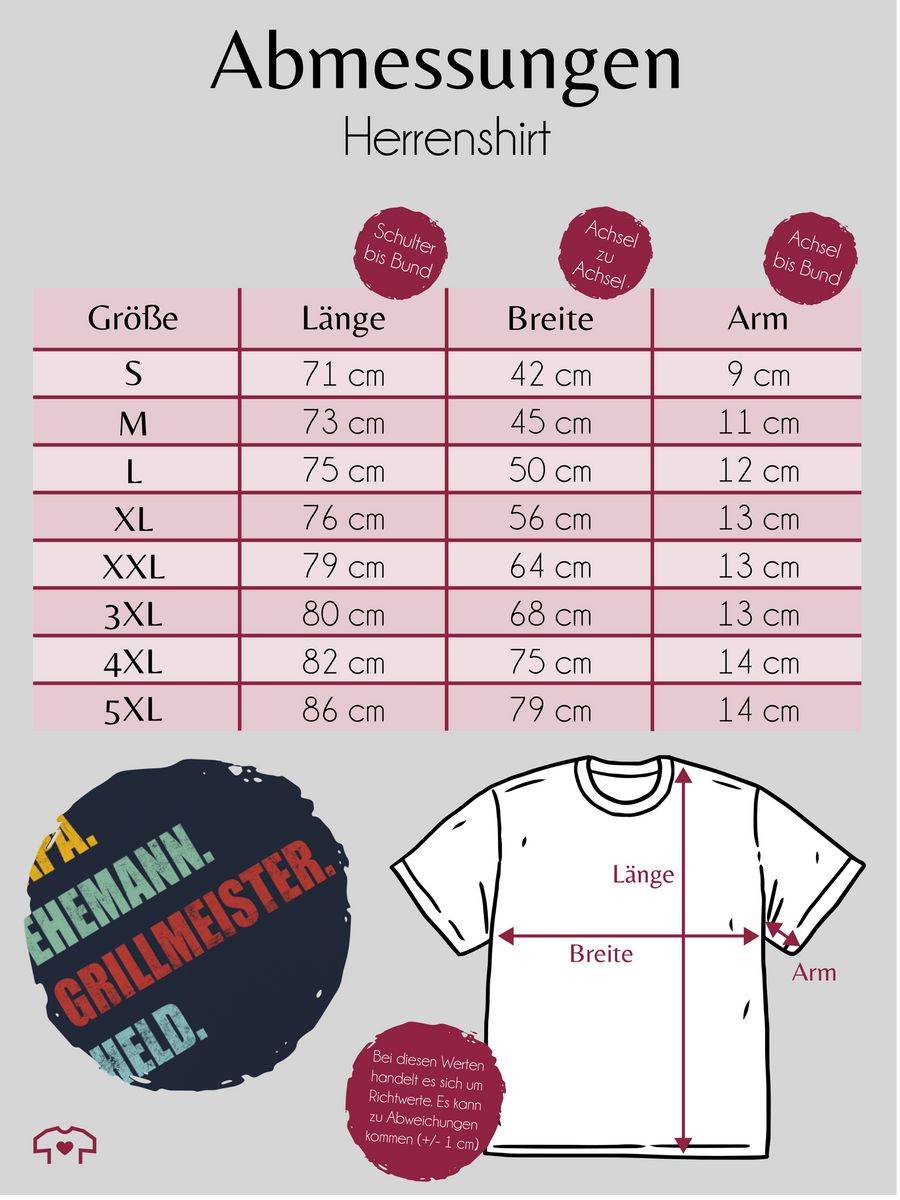 Shirtracer Papa Ehemann Grillmeister Held Retro Vintage Effekt Shirts & Mehr Shirtracer