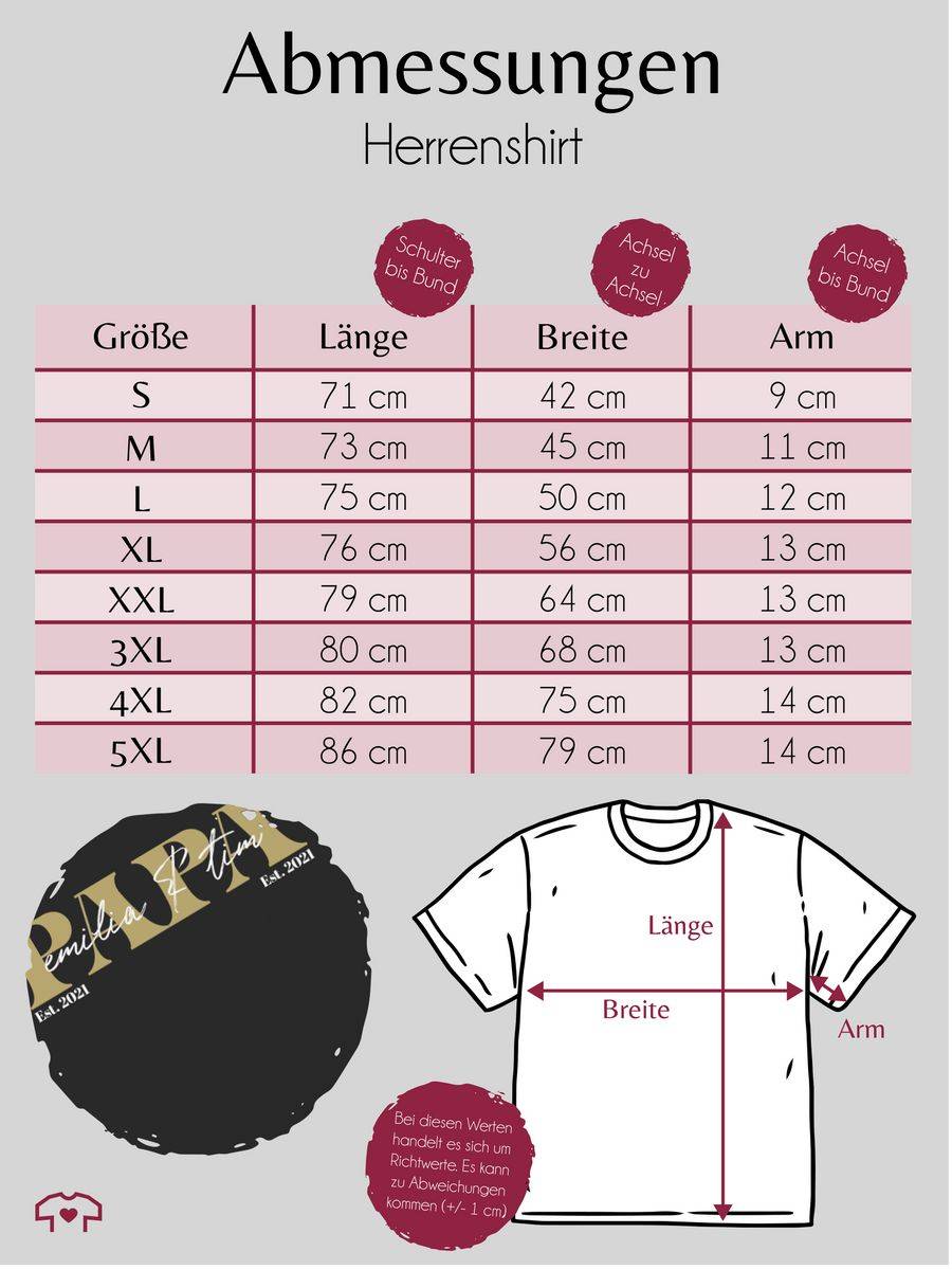 Shirtracer PAPA Geschenk Mit Namen Kinder Datum Geburtsjahr Weihnachten Geburtstag: T-Shirt Shirtracer