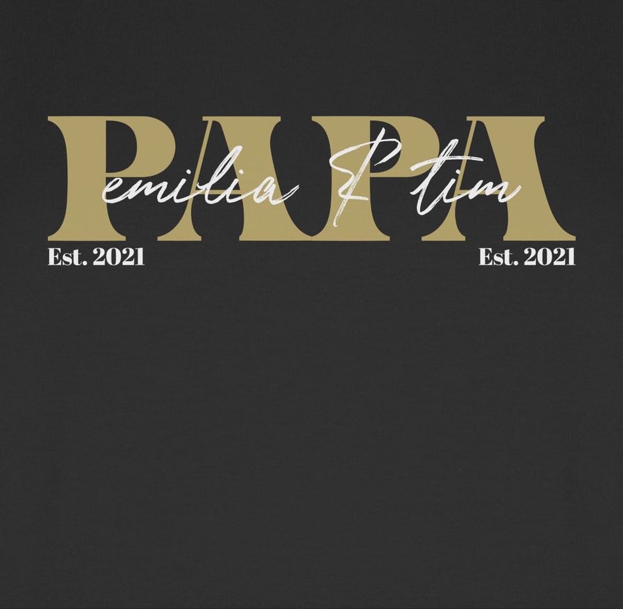 Shirtracer PAPA Geschenk Mit Namen Kinder Datum Geburtsjahr Weihnachten Geburtstag: T-Shirt Shirtracer