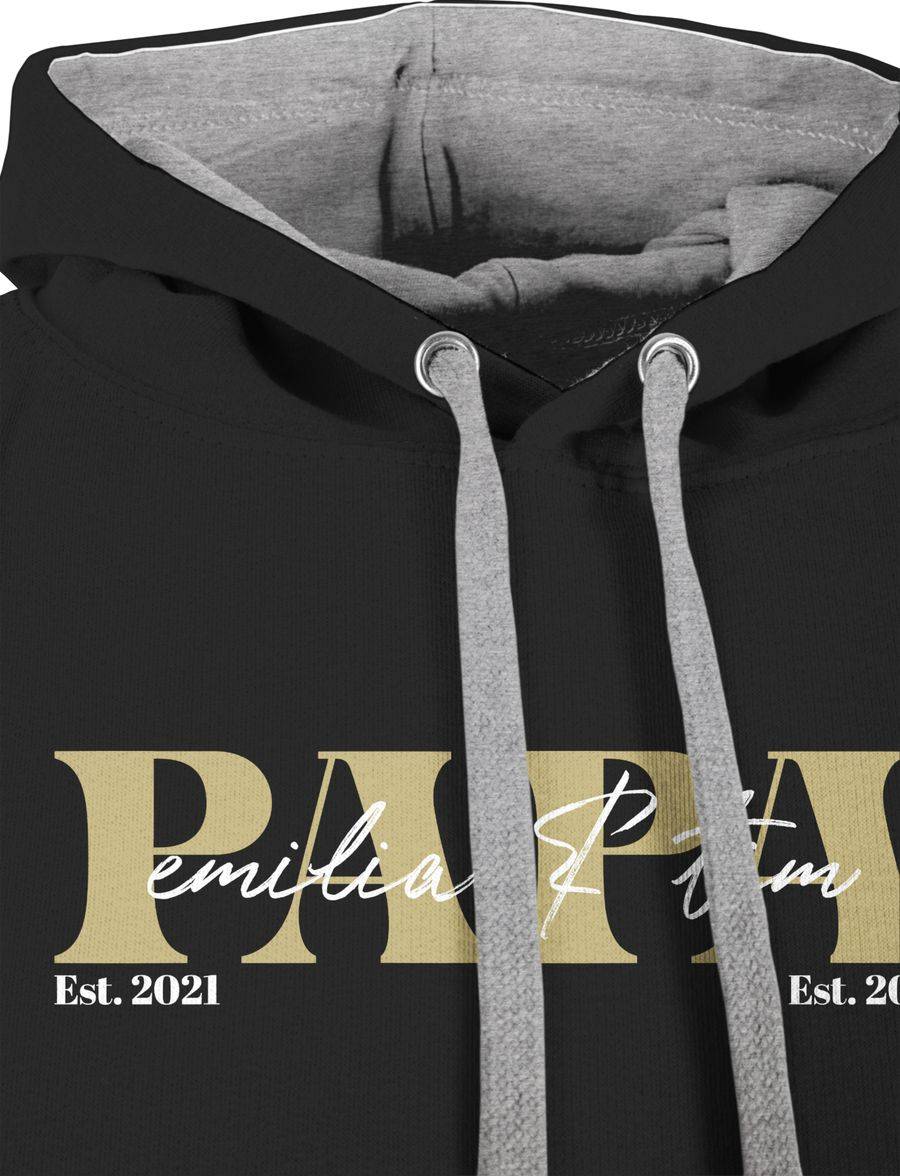 Shirtracer PAPA Geschenk Mit Namen Kinder Datum Geburtsjahr Weihnachten Geburtstag: T-Shirt Shirtracer