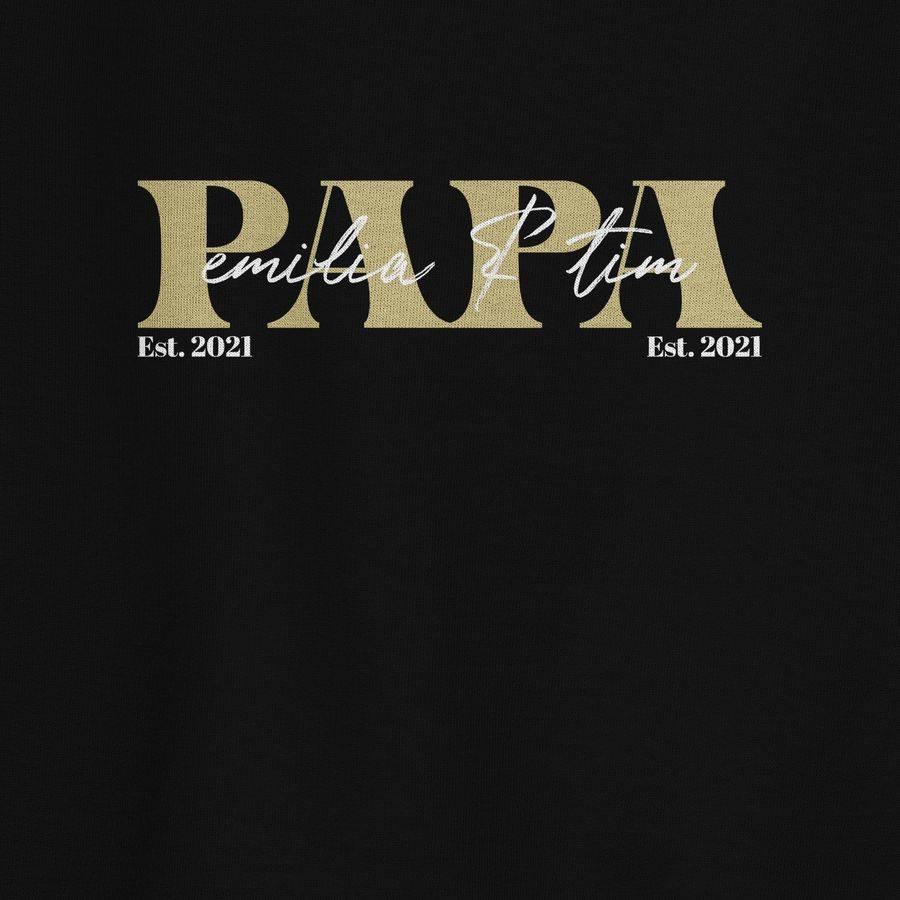 Shirtracer PAPA Geschenk Mit Namen Kinder Datum Geburtsjahr Weihnachten Geburtstag: T-Shirt Shirtracer