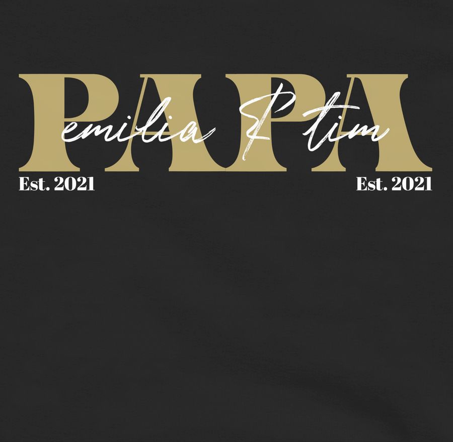 Shirtracer PAPA Geschenk Mit Namen Kinder Datum Geburtsjahr Weihnachten Geburtstag: T-Shirt Shirtracer