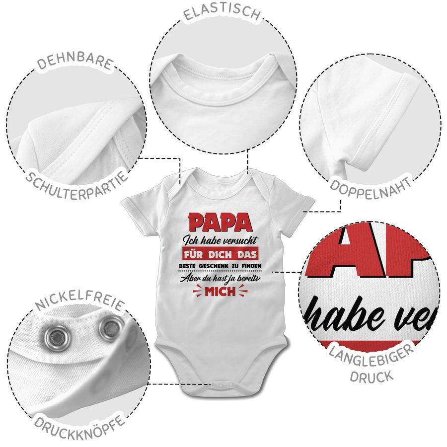 Shirtracer Papa Ich Habe Versucht Das Geschenk Zu Finden Schwarz/rot: T-Shirt Turnbeutel Shirtracer