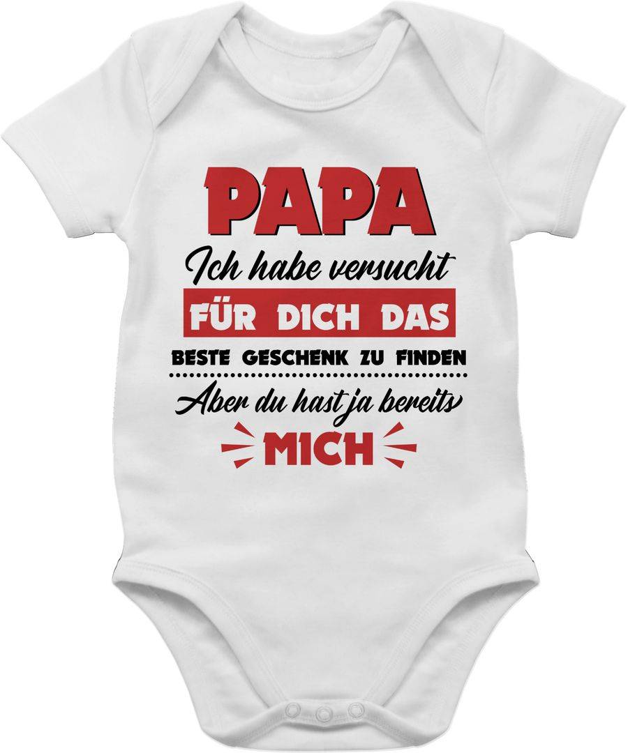 Shirtracer Papa ich habe versucht das Geschenk zu finden schwarz/rot: T-Shirt Turnbeutel Shirtracer