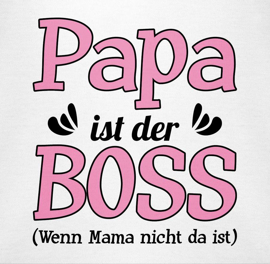 Shirtracer Papa Ist Der Boss Wenn Mama Nicht Da Ist - Rosa: Tshirt Turnbeutel Shirtracer