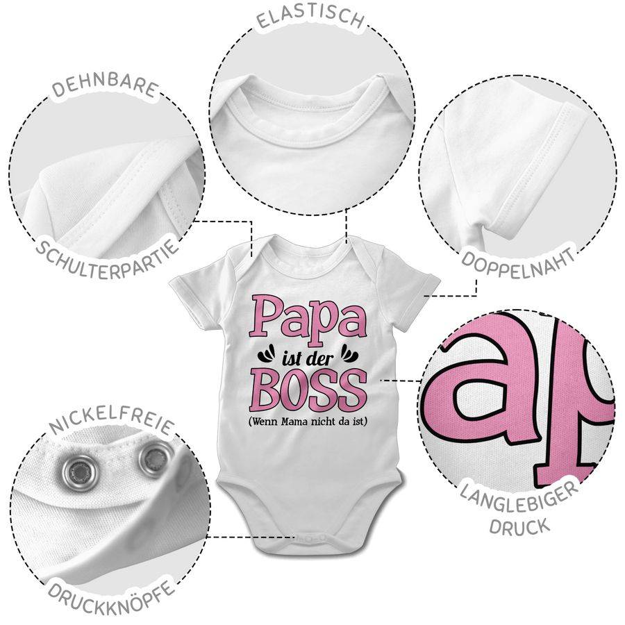 Shirtracer Papa Ist Der Boss Wenn Mama Nicht Da Ist - Rosa: Tshirt Turnbeutel Shirtracer