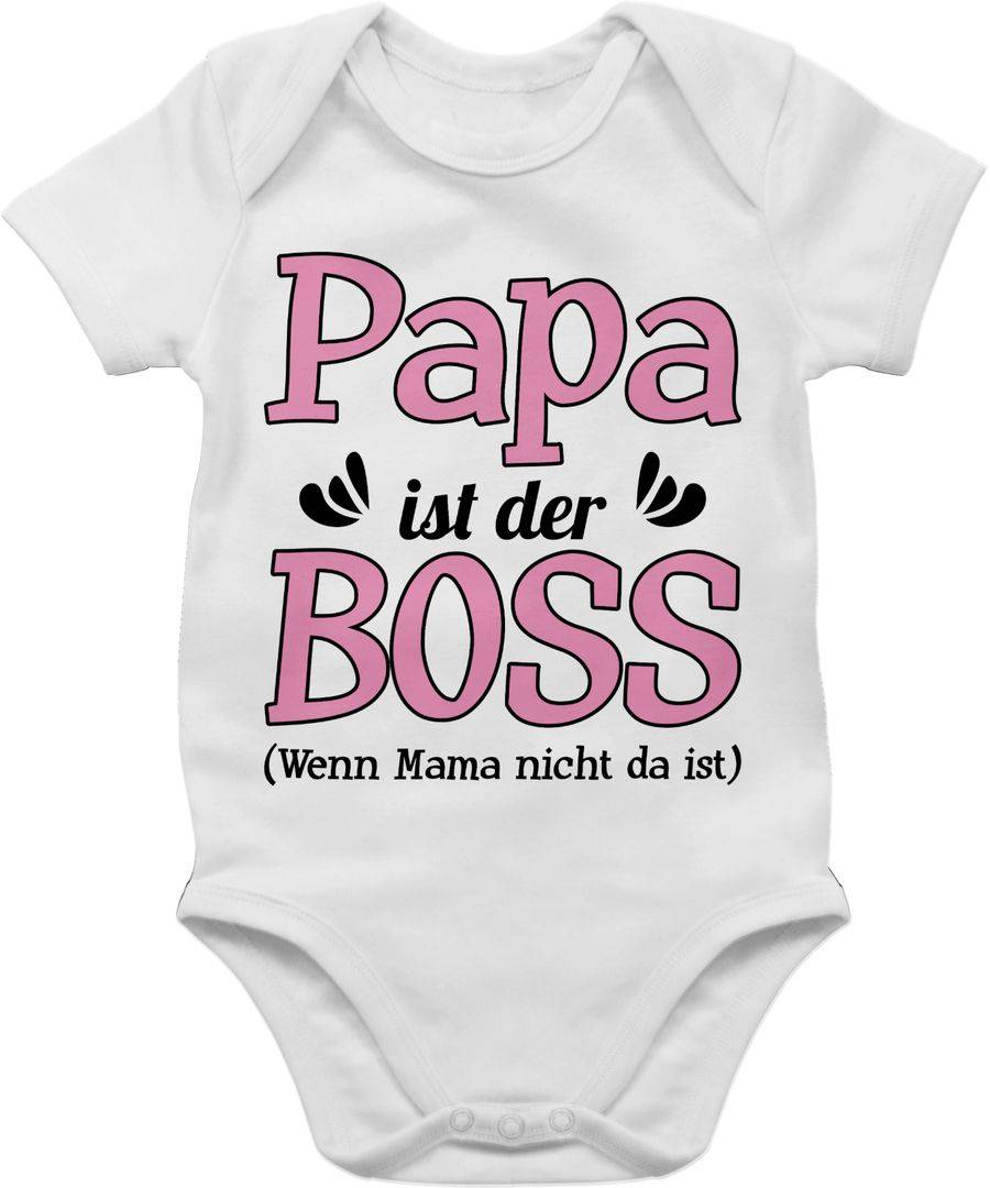Shirtracer Papa ist der Boss wenn Mama nicht da ist - rosa: Tshirt Turnbeutel Shirtracer