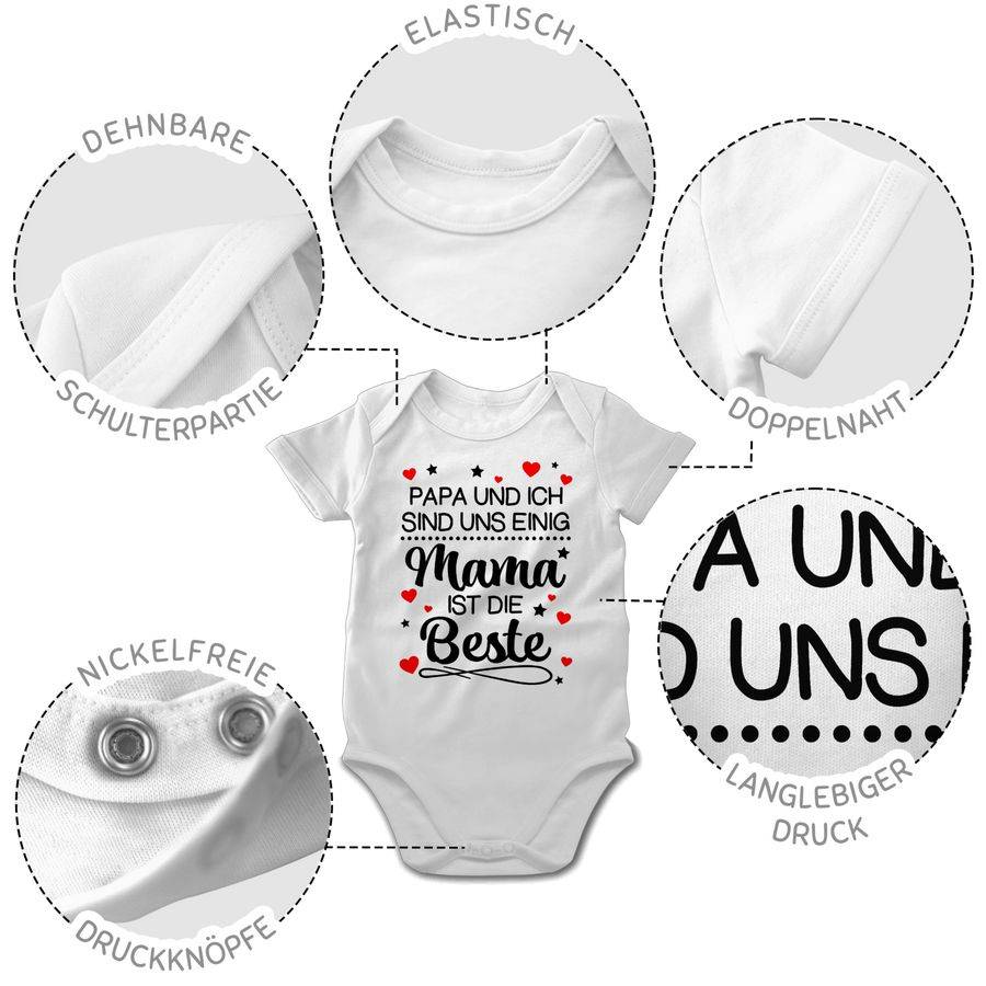 Shirtracer Papa Und Ich Sind Uns Einig Mama Ist Die Beste: T-Shirt Turnbeutel Shirtracer