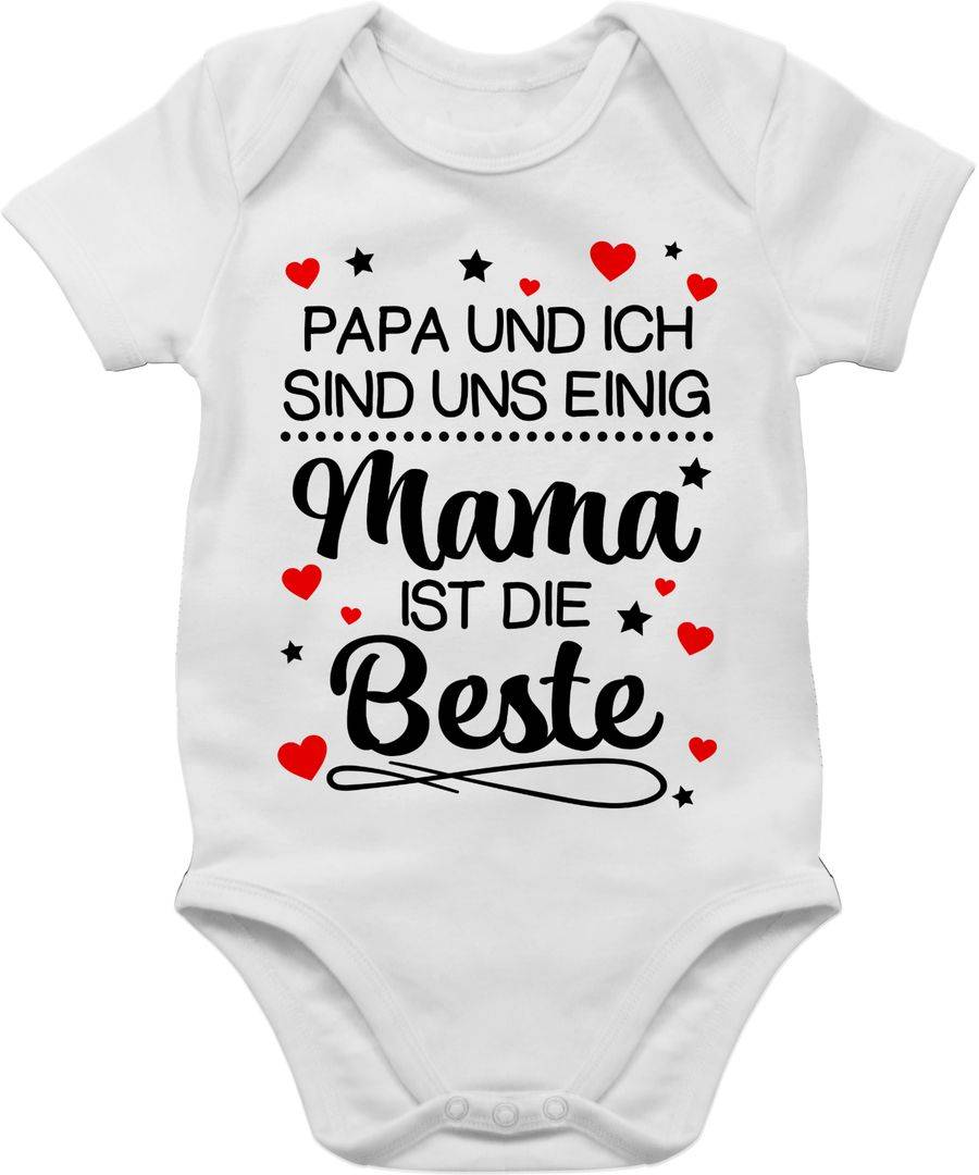 Shirtracer Papa und ich sind uns einig Mama ist die Beste: T-Shirt Turnbeutel Shirtracer