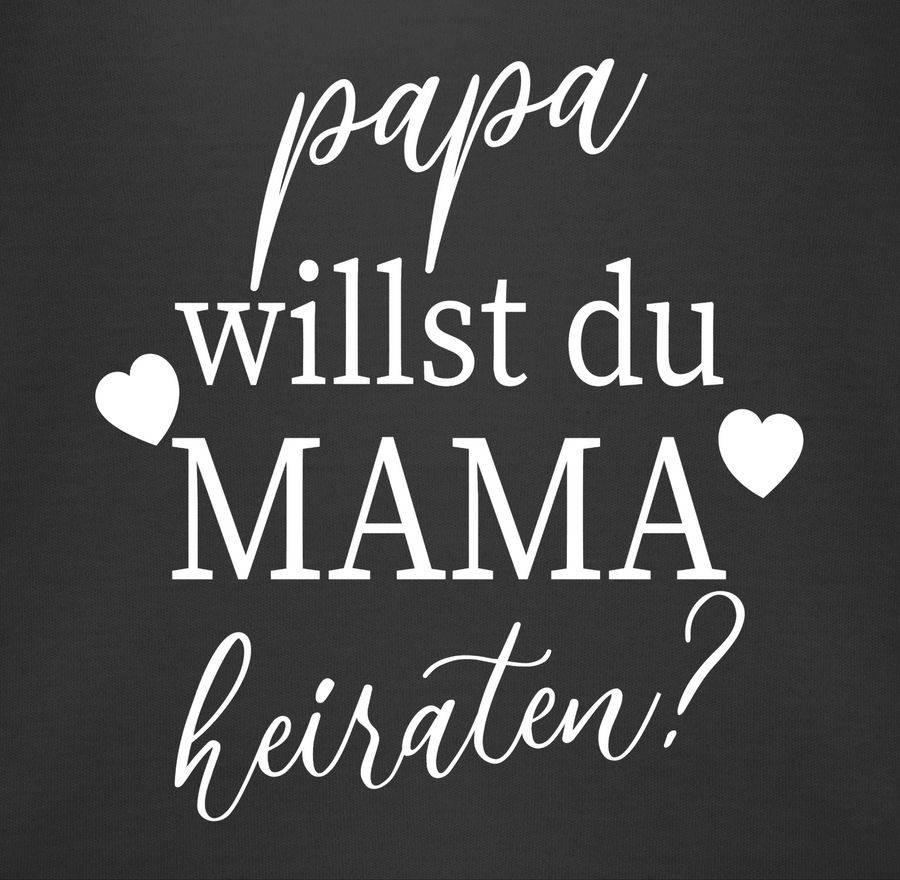Shirtracer Papa Willst Du Mama Heiraten? - Weiß: Tshirt Turnbeutel Shirtracer