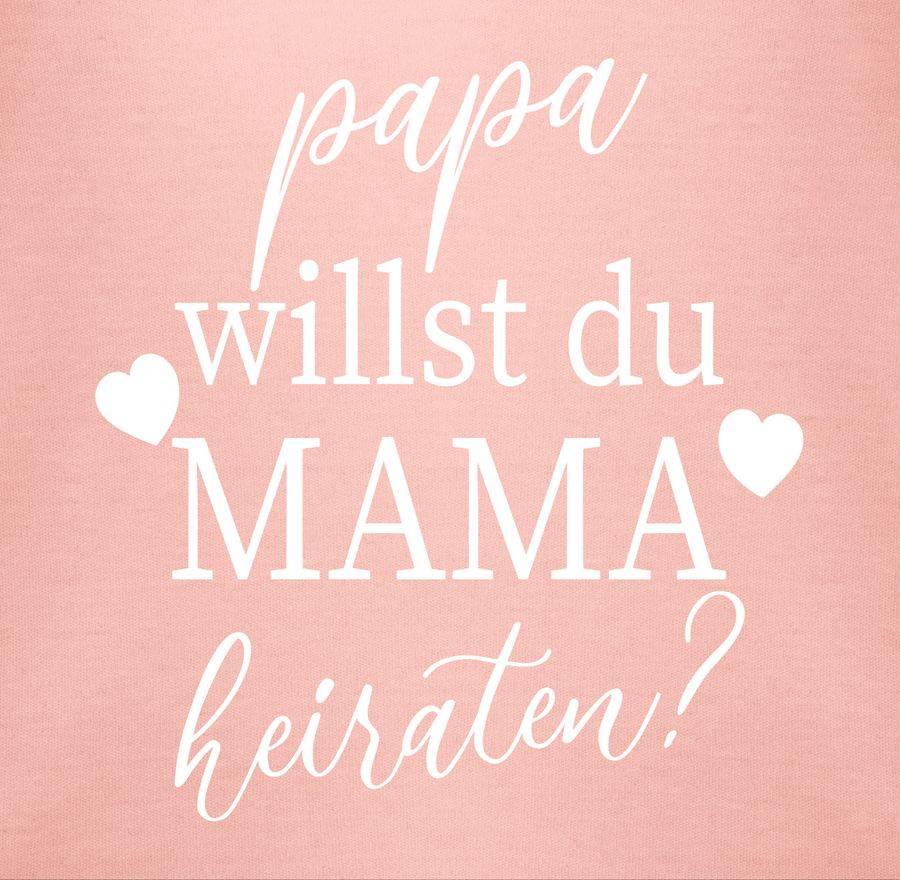 Shirtracer Papa Willst Du Mama Heiraten? - Weiß: Tshirt Turnbeutel Shirtracer